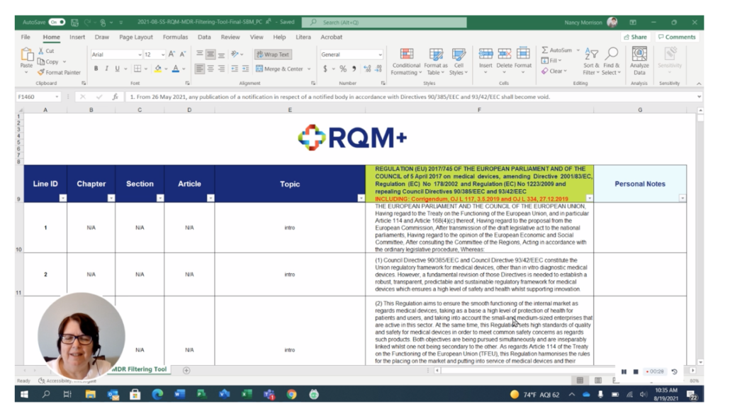 RQM+ shares free Search and Filter tool for EU Medical Device Regulations