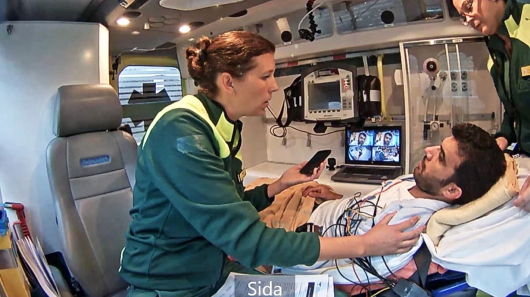 Using video streaming and consultation in the ambulance.