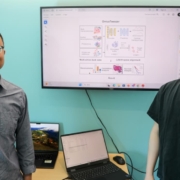 Zheng Xia, Ph.D., left, has developed a new tool called OmicsTweezer that uses advanced machine learning techniques to analyze large-scale biological data. Xinxing Yang, Ph.D., right, a postdoctoral scholar in Xia’s lab, is lead author of the published study.