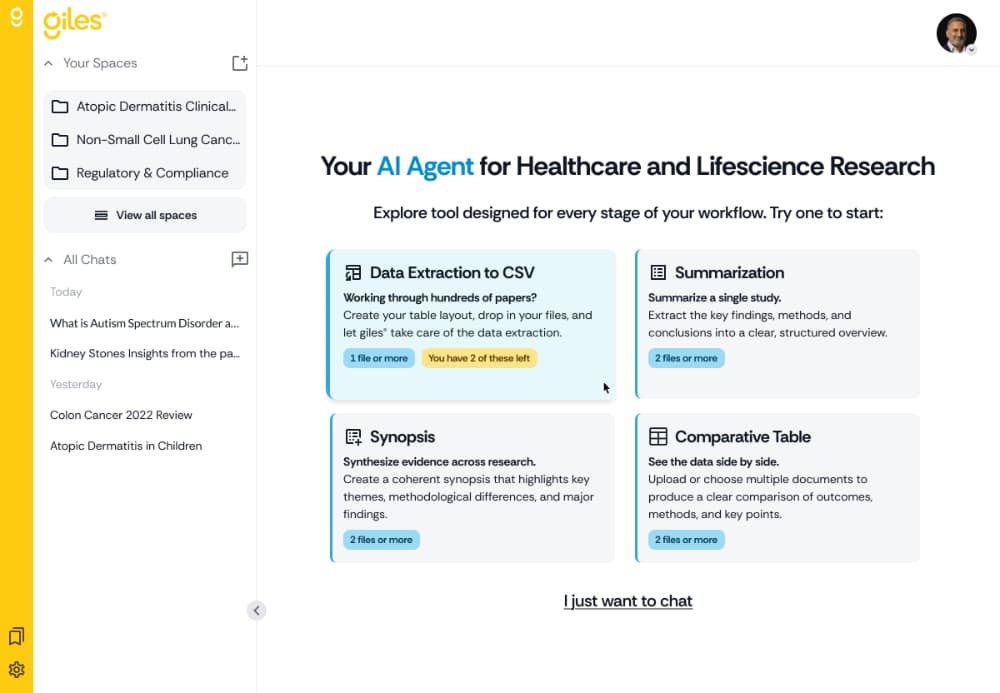 giles AI landing page