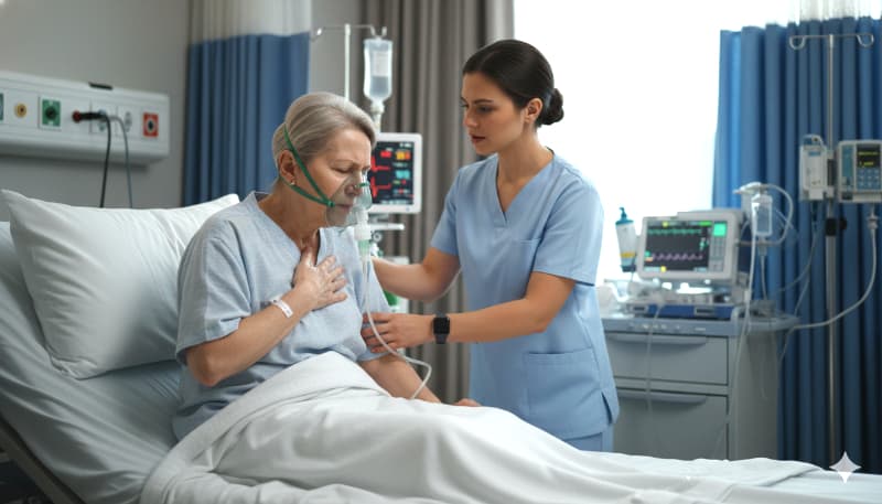 Hospital patients reporting breathing difficulty face six times higher mortality risk